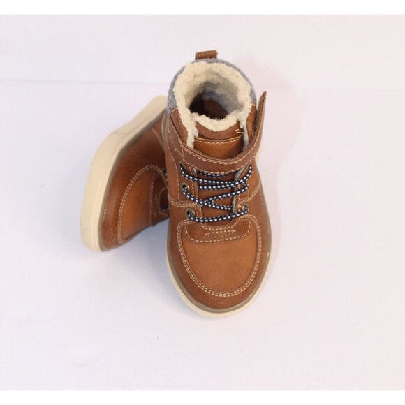 Nordstrom Rack Max & Jake Ankle Boots Size 6M Brown Sherpa Hook and Loop Lace Up - Picture 8 of 8